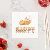 Aquarellpumpen & Orange Happy Thanksgiving Serviette (Beispiel)