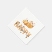 Aquarellpumpen & Orange Happy Thanksgiving Serviette (Ecke)
