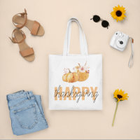 Aquarellpumpen & Orange Happy Thanksgiving