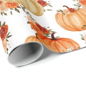 Aquarellpumpen Orangefarbene Rose Geschenkpapier (Rolleneckpunkt)