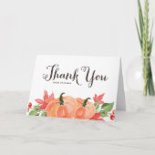 Aquarellpumpen und Ahorn-Blätter Dankeskarte (Vorderseite)