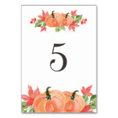 Aquarellpumpen und Ahornleaf-Swags Tabelle 5 Tischnummer (Rückseite)