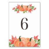 Aquarellpumpen und Ahornleaf-Swags Tabelle 6 Tischnummer (Rückseite)