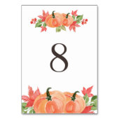 Aquarellpumpen und Ahornleaf-Swags Tabelle 8 Tischnummer (Rückseite)