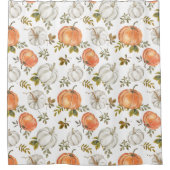 Aquarellpumpen und Blattmuster Duschvorhang (Vorderseite)