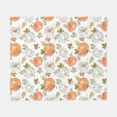 Aquarellpumpen und Blattmuster Fleecedecke (Vorderseite (Horizontal))