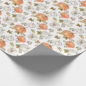 Aquarellpumpen und Blattmuster Geschenkpapier (Ecke)