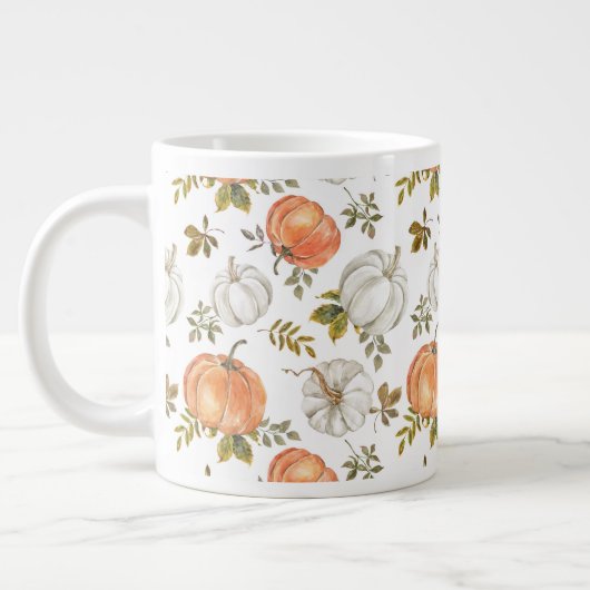 Aquarellpumpen und Blattmuster Jumbo-Tasse (Links)