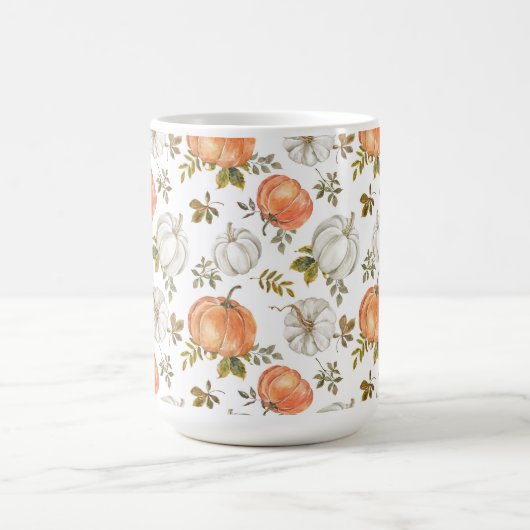 Aquarellpumpen und Blattmuster Kaffeetasse (Mittel)