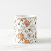 Aquarellpumpen und Blattmuster Kaffeetasse (Mittel)