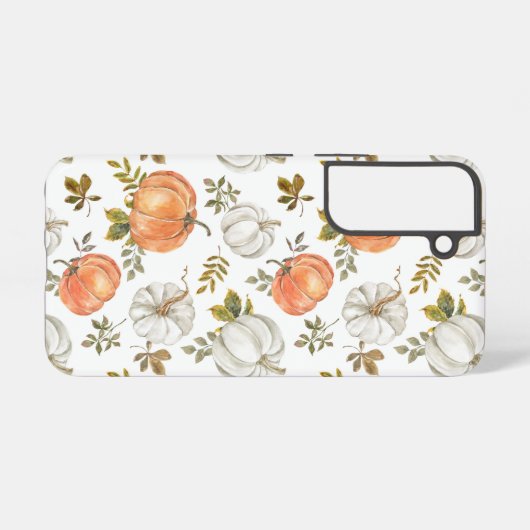 Aquarellpumpen und Blattmuster Samsung Galaxy Hülle (Rückseite (Horizontal))