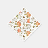 Aquarellpumpen und Blattmuster Serviette (Ecke)