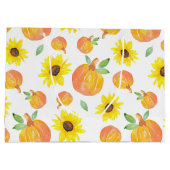 Aquarellpumpen und Sonnenblumen Große Geschenktüte (Rückseite)