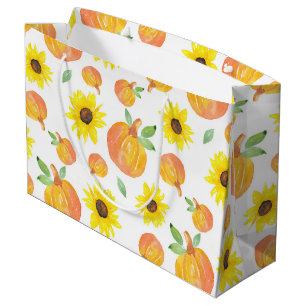 Aquarellpumpen und Sonnenblumen Große Geschenktüte