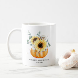 Aquarellpumpen und Sonnenblumen Herbstdusche Kaffeetasse