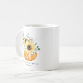 Aquarellpumpen und Sonnenblumen Herbstdusche Kaffeetasse (Vorderseite Links)