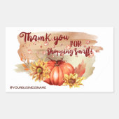 Aquarellpumpen und Sonnenblumen Rechteckiger Aufkleber (Vorderseite)