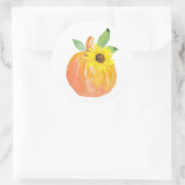 Aquarellpumpen und Sonnenblumen Runder Aufkleber (Tasche)