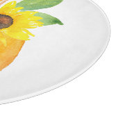 Aquarellpumpen und Sonnenblumen Schneidebrett (Ecke)