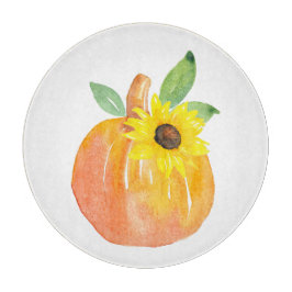 Aquarellpumpen und Sonnenblumen Schneidebrett