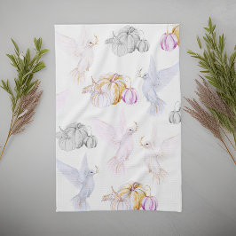 Aquarellpumpen und Weißtauben-Erntedank Geschirrtuch