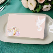 Aquarellpumpen und Weißtauben-Erntedank Platzkarte