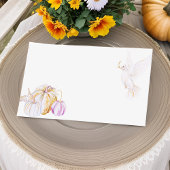 Aquarellpumpen und Weißtauben-Erntedank Platzkarte