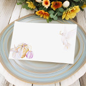 Aquarellpumpen und Weißtauben-Erntedank Platzkarte