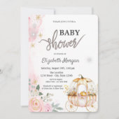 Aquarellpumpenwagen Polka Dots Babydusche Einladung (Vorderseite)