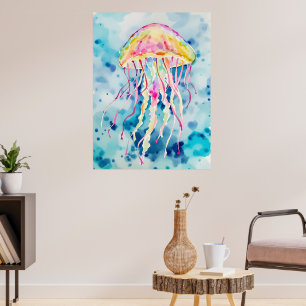 Aquarellqualle Poster
