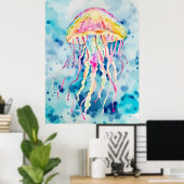 Aquarellqualle Poster (Heimbüro)