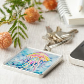 Aquarellqualle Schlüsselanhänger (Seite)