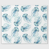 Aquarellquallenmuster Geschenkpapier (Flach)