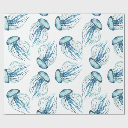 Aquarellquallenmuster Geschenkpapier (Flach)