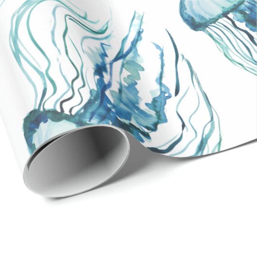 Aquarellquallenmuster Geschenkpapier (Rolleneckpunkt)