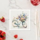 Aquarellrad mit Blume-Korb Serviette (Beispiel)