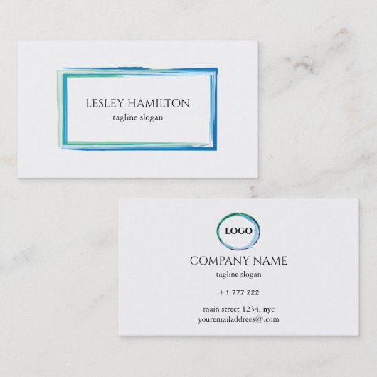 Aquarellrahmen Visitenkarte (Vorne/Hinten)