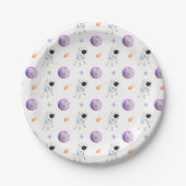 Aquarellraum Galaxy Astronaut Geburtstag Pappteller (Vorderseite)