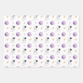 Aquarellraum Galaxy Astronaut Geschenkpapier Set (Vorderseite 3)