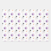 Aquarellraum Galaxy Astronaut Geschenkpapier Set (Vorderseite)