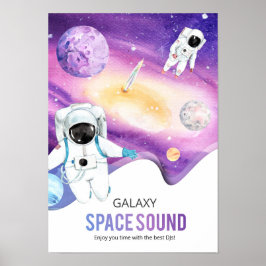 Aquarellraum Galaxy Astronaut Poster