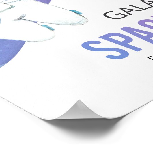 Aquarellraum Galaxy Astronaut Poster (Ecke)