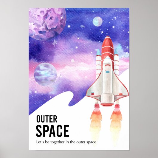 Aquarellraum Galaxy Astronaut Poster (Vorne)