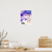 Aquarellraum Galaxy Astronaut Poster (Küche)