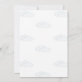 Aquarellraumflugzeug Wolken Kinderdusche Einladung (Rückseite)