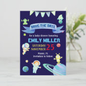 Aquarellraumflugzeuge Save the Date (Stehend Vorderseite)