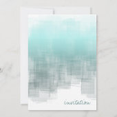 Aquarellreflektionen Hochzeit Aquamarin ID774 Einladung (Rückseite)
