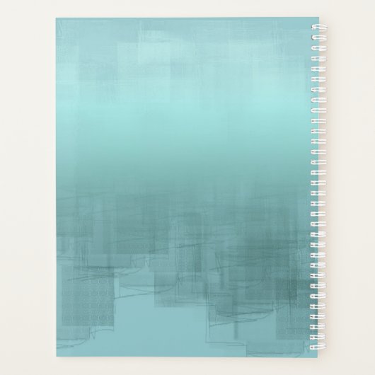 Aquarellreflektionen Hochzeit Aquamarin ID774 Planer (Rückseite)