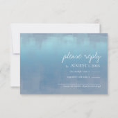 Aquarellreflektionen Hochzeit Dusty Blue ID774 RSVP Karte (Rückseite)