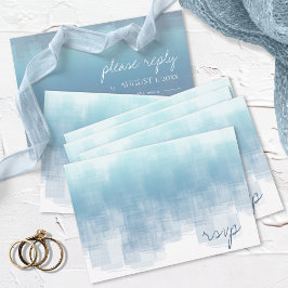 Aquarellreflektionen Hochzeit Dusty Blue ID774 RSVP Karte